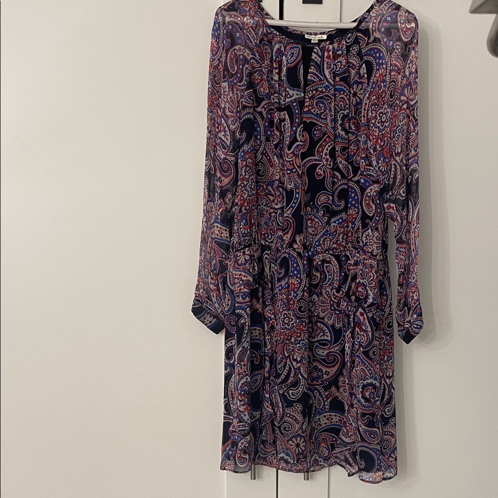 Shoshanna Multicolor Paisley Long Sleeve Dress